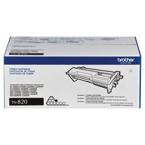 Picture of Brother TN820 High Yield Black Toner Cartridge (8000 Yield)