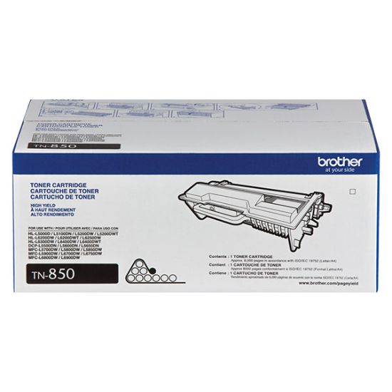 Picture of Brother TN850 High Yield Black Toner Cartridge (8000 Yield)