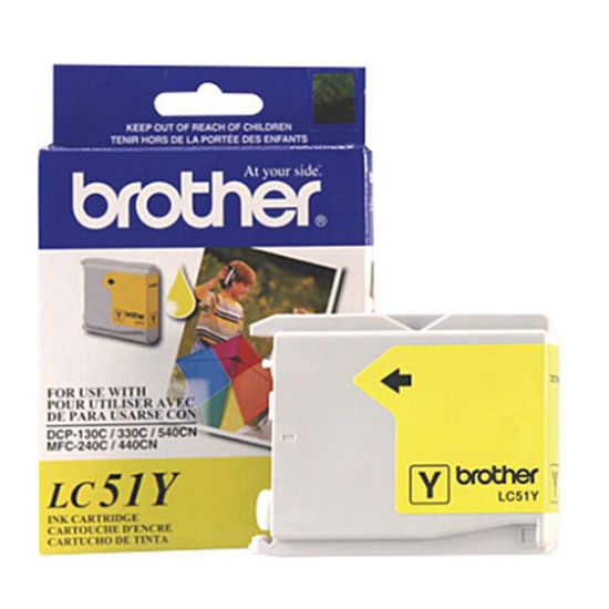 Picture of Brother LC51Y Yellow Inkjet Cartridge (400 Yield)