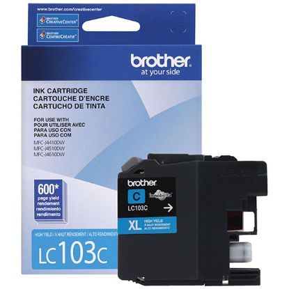 Picture of Brother LC103C High Yield Cyan Ink Cartridge (600 Yield)