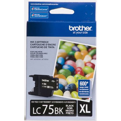 Picture of Brother LC75BK High Yield Black Ink Cartridge (600 Yield)