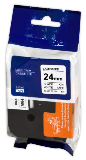 Picture of Compatible TZe-251BKWT (TZ-251BKWT) Black on White P-Touch Label Tape (24MM * 8M)