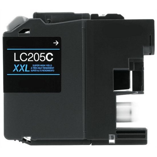 Picture of Compatible LC205C Super High Yield Cyan Ink Cartridge (1200 Yield) with No Box