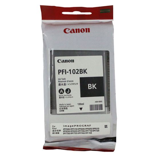 Picture of Canon 0895B001AA (PFI-102Bk) Black Inkjet Cartridge (130 Yield)