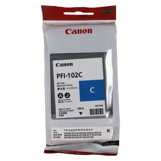 Picture of Canon 0896B001AA (PFI-102C) Cyan Inkjet Cartridge (130 Yield)