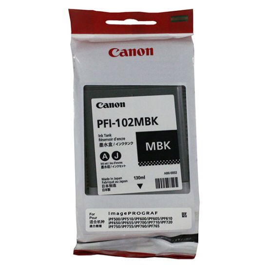 Picture of Canon 0894B001AA (PFI-102MBk) Matte Black Inkjet Cartridge (130 Yield)