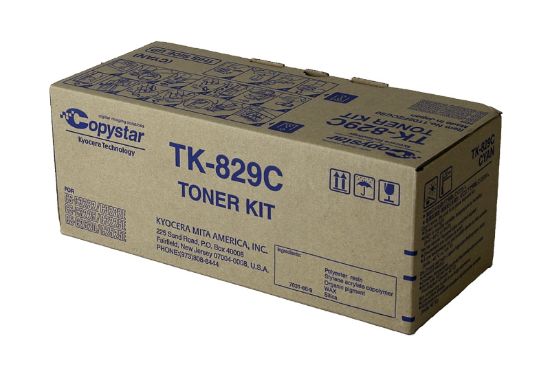 Picture of Kyocera Mita 1T02FZCCS0 (TK-829C) Cyan Toner Cartridge (7000 Yield)