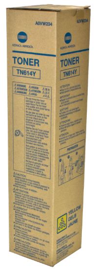 Picture of Konica Minolta A0VW234 (TN-614Y) Yellow Toner Cartridge (26000 Yield)