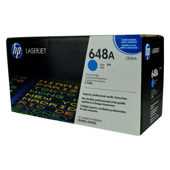 Picture of HP CE261A (HP 648A) Cyan Toner Cartridge (11000 Yield)