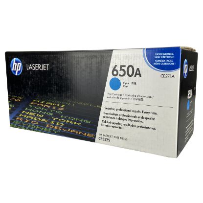 Picture of HP CE271A (HP 650A) Cyan Toner Cartridge (15000 Yield)