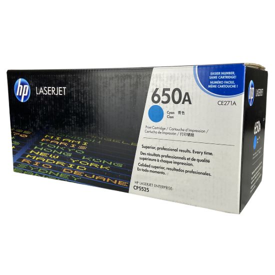 Picture of HP CE271A (HP 650A) Cyan Toner Cartridge (15000 Yield)