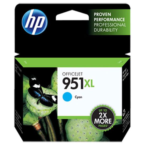 Picture of HP CN046AN (HP 951XL) High Yield Cyan Ink Cartridge (1500 Yield)
