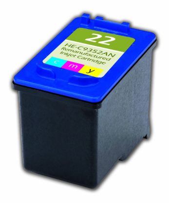 Picture of Remanufactured C9352AN (HP 22) Tri-Color Ink Cartridge (165 Yield)