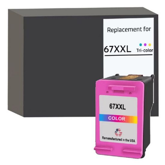 Picture of Remanufactured 6ZA16AN (HP 67XXL) Extra High Yield Tri-Color Inkjet Cartridge (400 Yield)