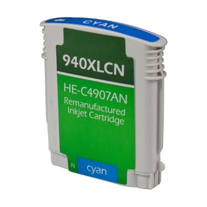Picture of Remanufactured C4907AN (HP 940XL) Cyan Inkjet Cartridge (1400 Yield) with SCC Chip