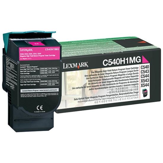 Picture of Lexmark C540H1MG High Yield Magenta Toner Cartridge (2000 Yield)
