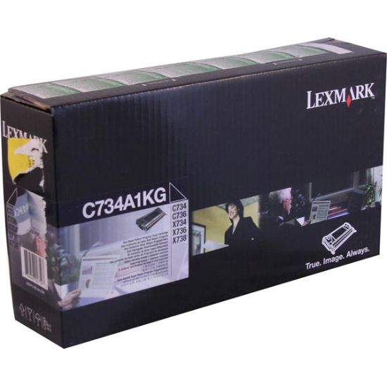 Picture of Lexmark C734A1KG Black Toner Cartridge (8000 Yield)