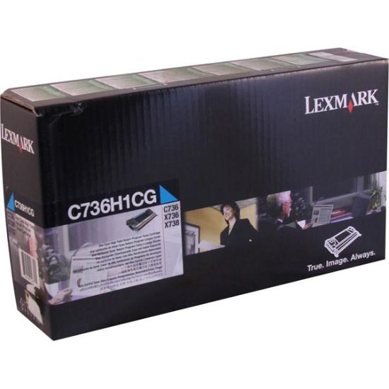 Picture of Lexmark C736H1C (24B5804) Cyan Toner Cartridge (10000 Yield)