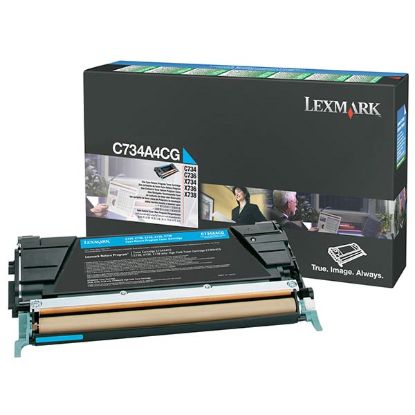 Picture of Lexmark C734A1CG Cyan Toner Cartridge (6000 Yield)