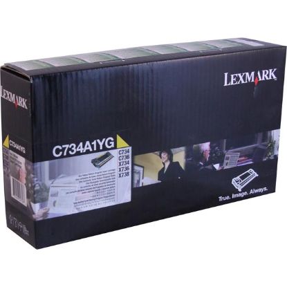 Picture of Lexmark C734A1YG Yellow Toner Cartridge (6000 Yield)