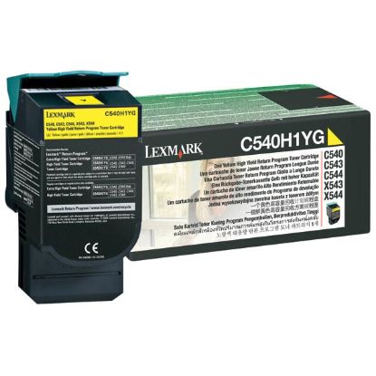 Picture of Lexmark C540H1YG High Yield Yellow Toner Cartridge (2000 Yield)