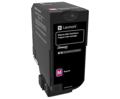 Picture of Lexmark 74C1HM0 High Yield Magenta Toner Cartridge (12000 Yield)