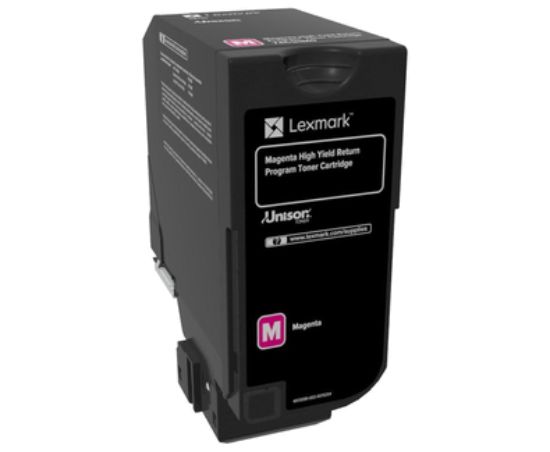 Picture of Lexmark 74C1HM0 High Yield Magenta Toner Cartridge (12000 Yield)