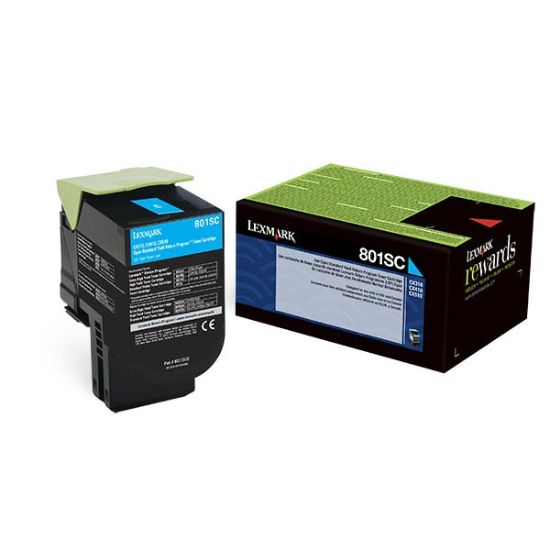 Picture of Lexmark 80C1SC0 Cyan Toner Cartridge (2000 Yield)