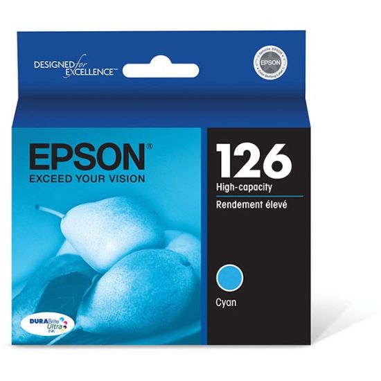 Picture of Epson T126220 (Epson 126) High Yield Cyan Ink Cartridge (470 Yield)
