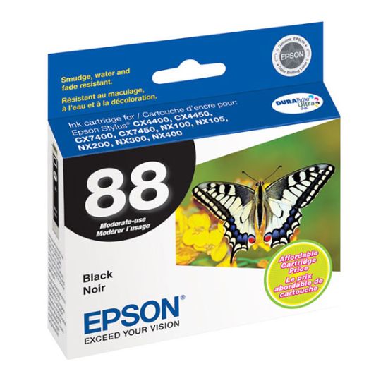 Picture of Epson T088120 (Epson 88) Black Ink Cartridge (180 Yield)