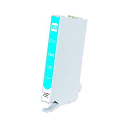 Picture of Remanufactured T802XL220 (Epson 802XL) Ultra High Yield Cyan Inkjet Cartridge (1900 Yield)