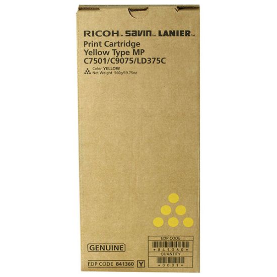 Picture of Ricoh 841360 Yellow Toner Cartridge (21600 Yield)