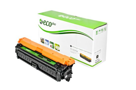 Picture of EcoPlus Reman CE270A (HP 650A) Black Toner Cartridge (13500 Yield)