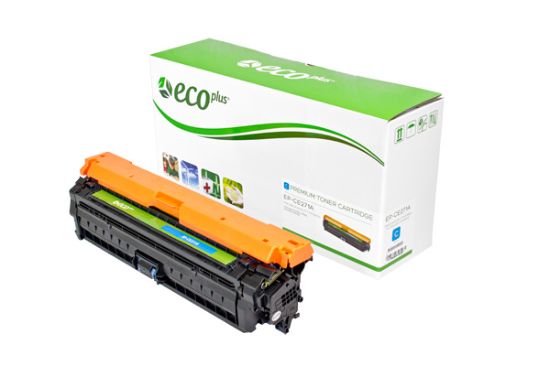 Picture of EcoPlus Reman CE271A (HP 650A) Cyan Toner Cartridge (15000 Yield)