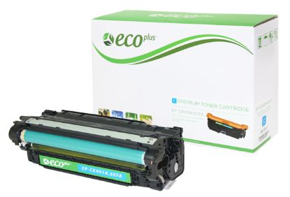 Picture of EcoPlus Reman CE401A (HP 507A) Cyan Toner Cartridge (7000 Yield)