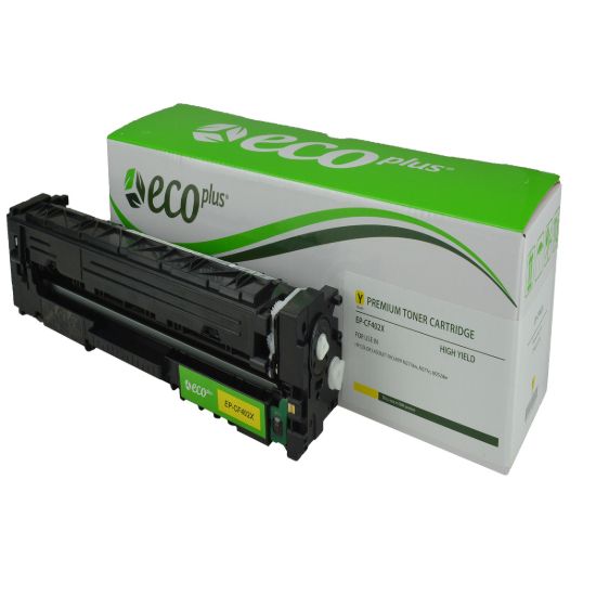 Picture of EcoPlus Reman CF402X (HP 201X) High Yield Yellow Toner Cartridge (2300 Yield)